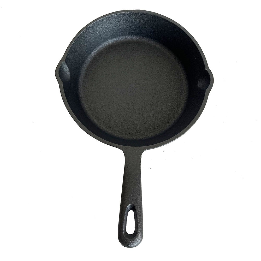 Lifespace Quality 3 Piece Matt Black Cast Iron Skillet Pan Set