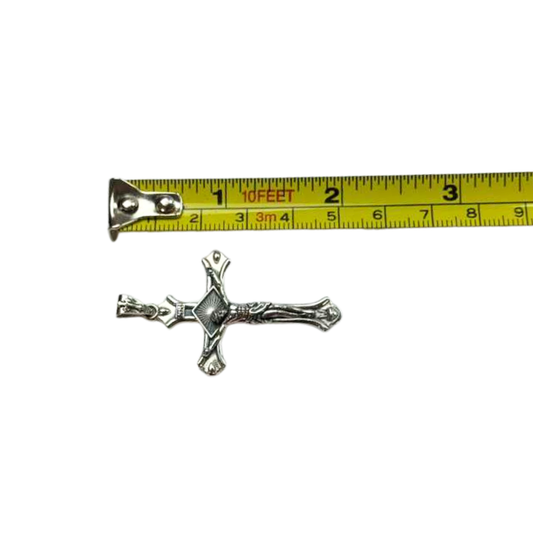 The Cross Road 925 Sterling Silver Crucifix Cross Pendant with Oxidation Finish