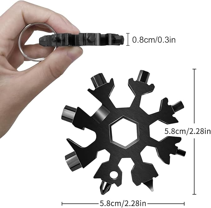 Lifespace 18-in-1 420 Stainless Steel Snowflake Multi Tool - Black
