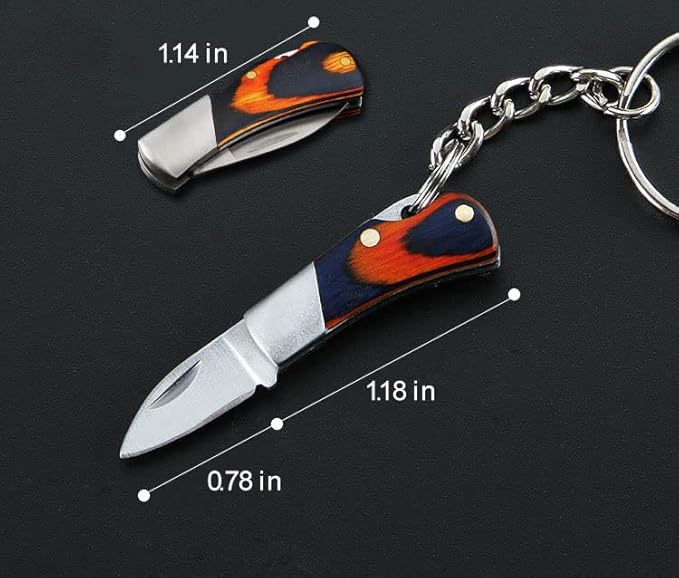 Lifespace Mini Blue Key Chain Stainless Steel Folding Knife