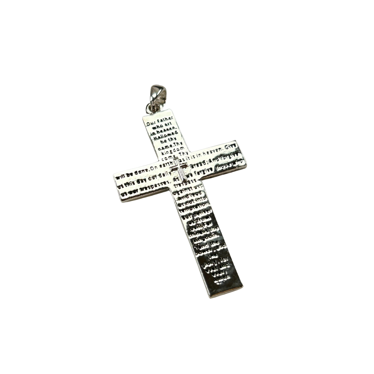The Cross Road Patriotic American Flag Silver Plated Prayer Crucifix with Antique Finish