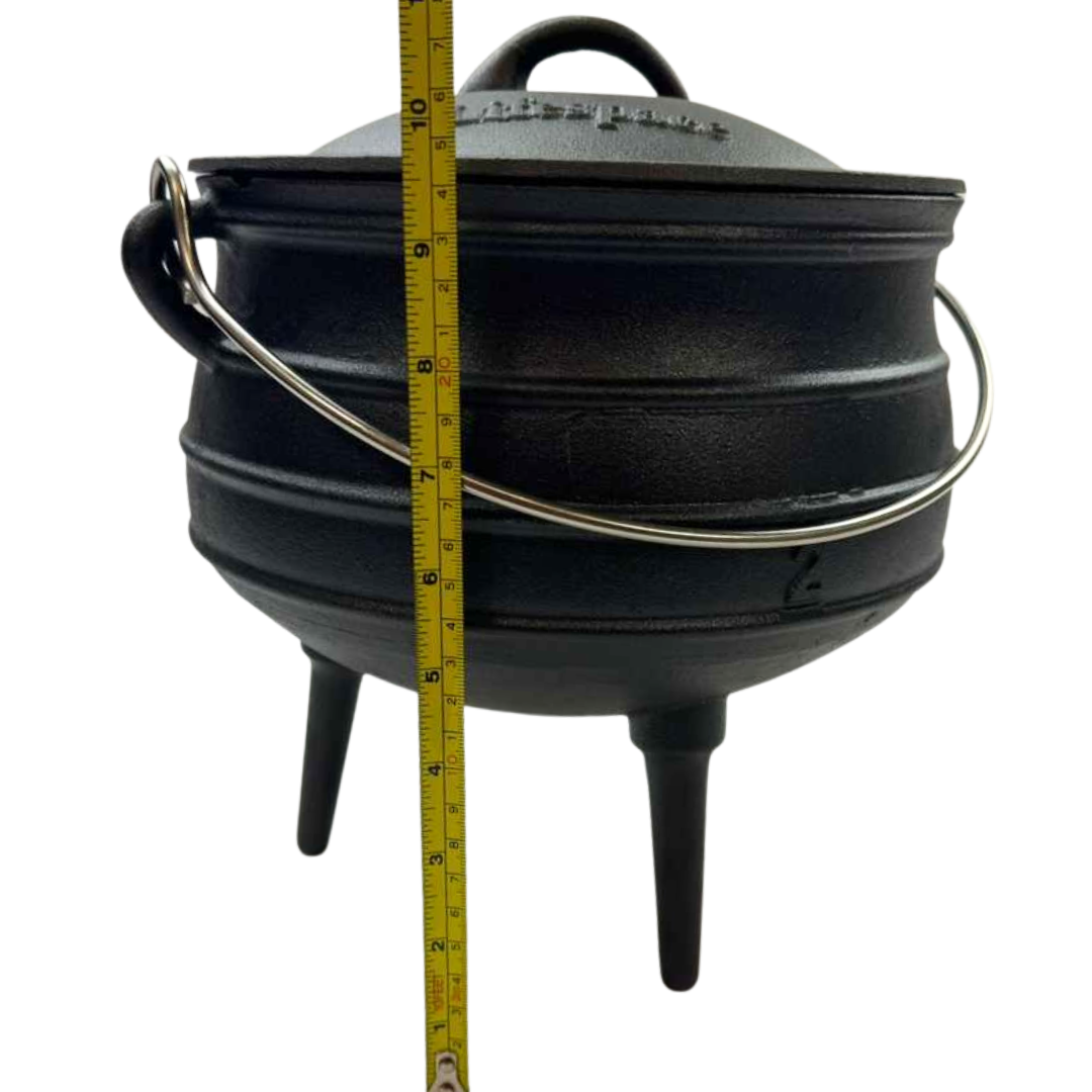 Lifespace No2 Cast Iron African Potjie Cooking Pot / Cauldron with Legs (6.3 Quart)