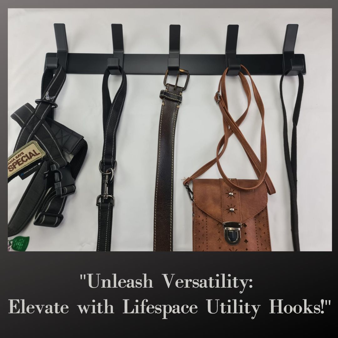 Lifespace 24in Rustic Industrial Bespoke Utility Hook - 5 hooks