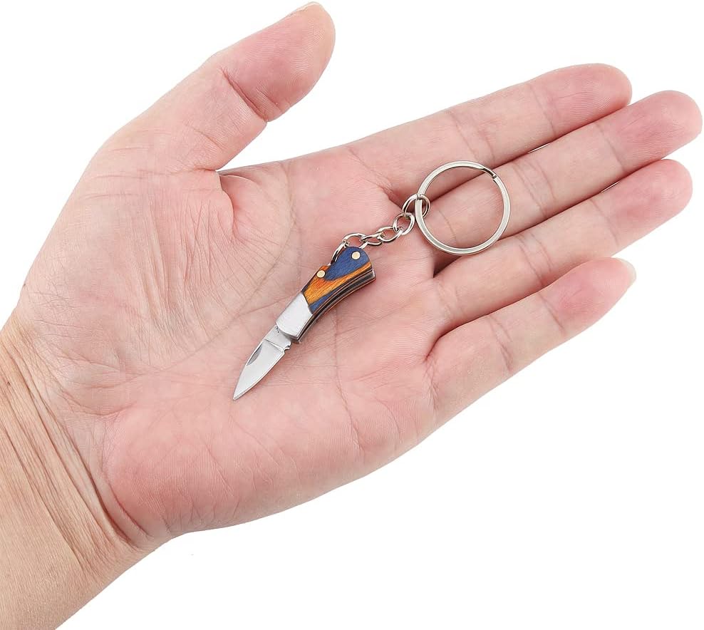 Lifespace Mini Blue Key Chain Stainless Steel Folding Knife