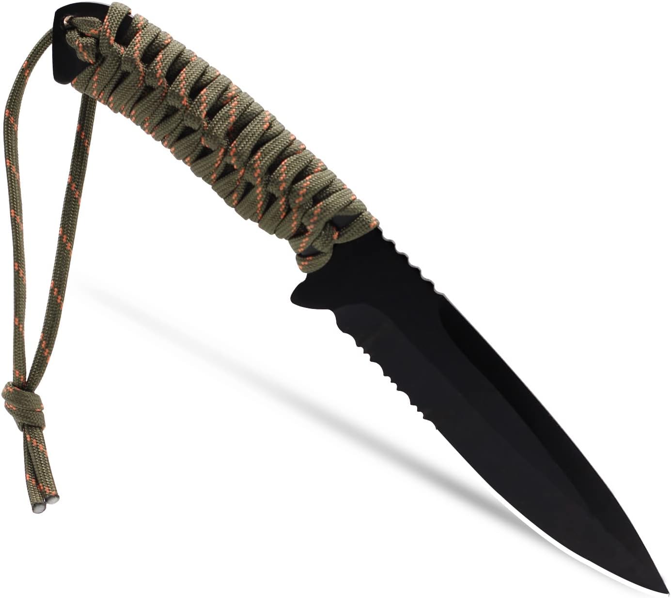 Lifespace Paracord Fixed Blade Survival Knife with Black Nylon Sheath - 9.4"