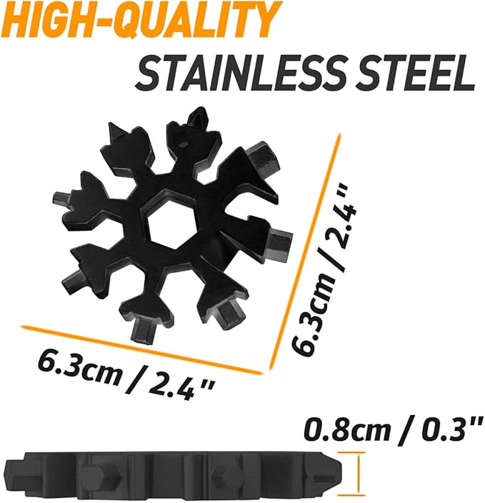 Lifespace 18-in-1 420 Stainless Steel Snowflake Multi Tool - Black