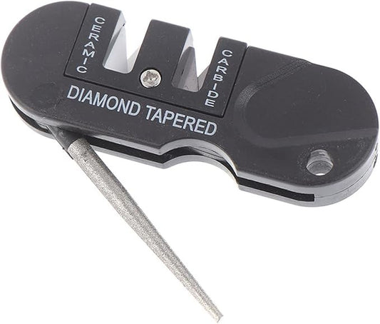Lifespace Handheld Mini Ceramic Carbide 3-in-1 Knife Sharpener with Carabiner