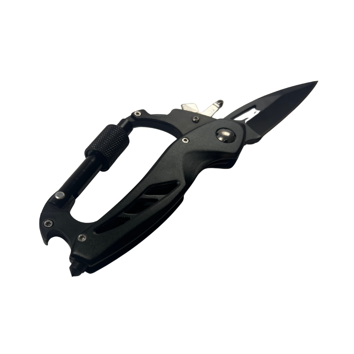 Lifespace Carabiner 6-in-1 EDC Multi-Tool Knife with a Black Oxide Stainless Steel Blade
