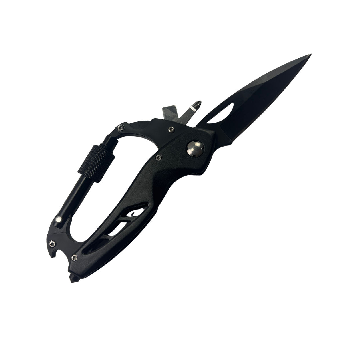 Lifespace Carabiner 6-in-1 EDC Multi-Tool Knife with a Black Oxide Stainless Steel Blade