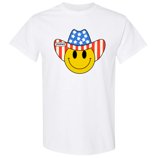 Lifespace Premium Cotton-Poly Blend Crewneck T-shirt "American Smiley"