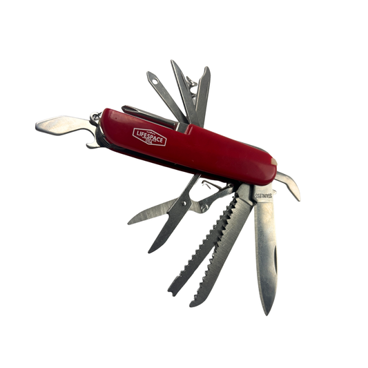 Lifespace 11-in-1 Multi Functional Red EDC Knife - 420SS