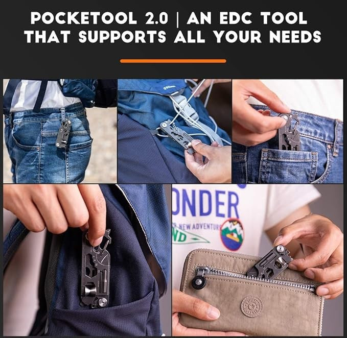 Lifespace 420 Stainless Steel Foldable 30-in-1 EDC Pocket Knife Multi-Tool (Gun Shape)