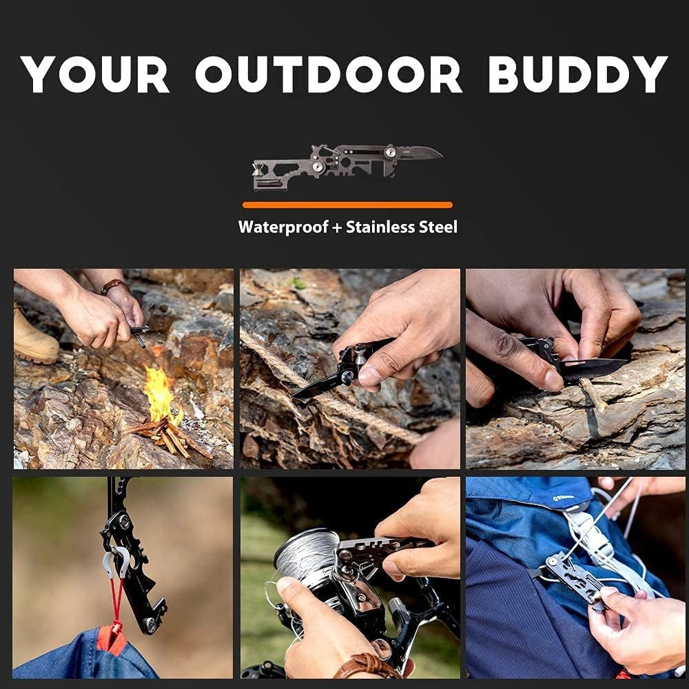 Lifespace 420 Stainless Steel Foldable 30-in-1 EDC Pocket Knife Multi-Tool (Gun Shape)