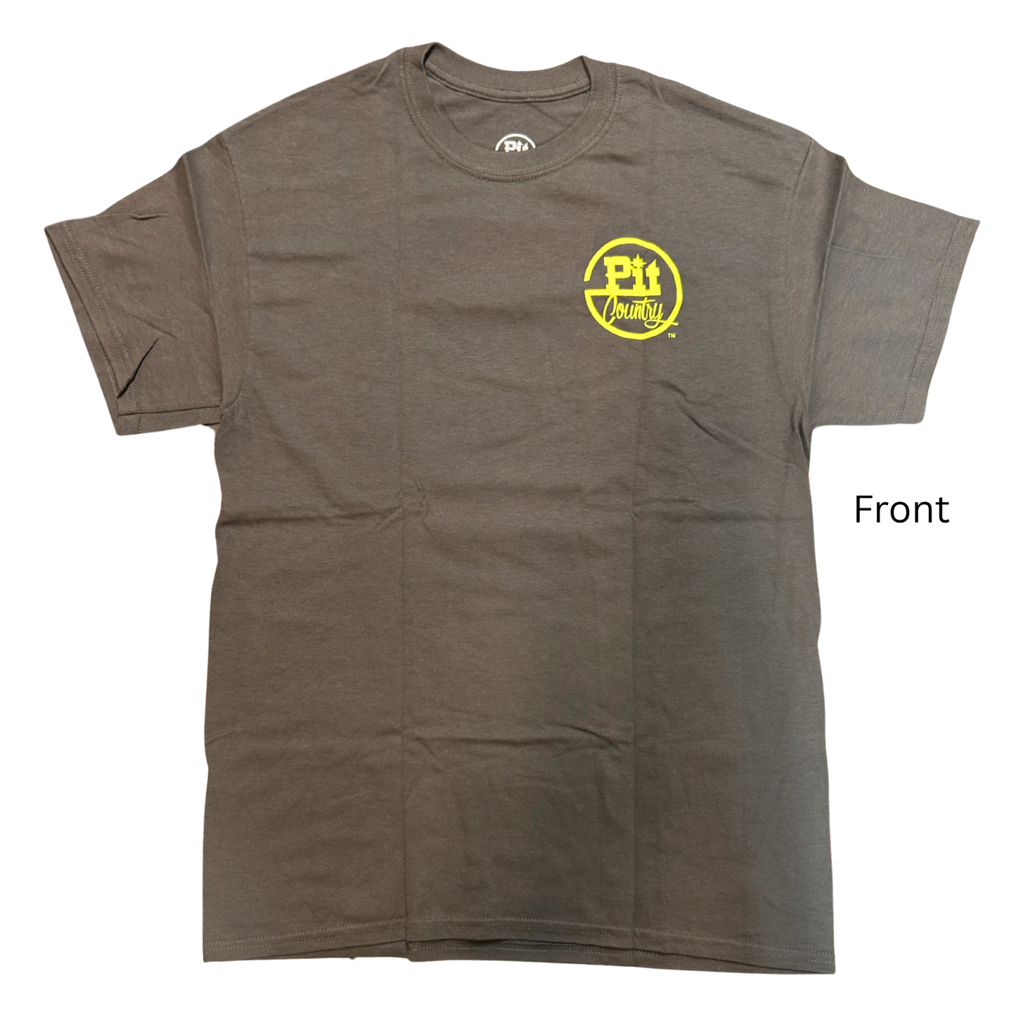 Pit Country Premium Graphic Crewneck Mens T-Shirt - “Fat Side Up or Down?"