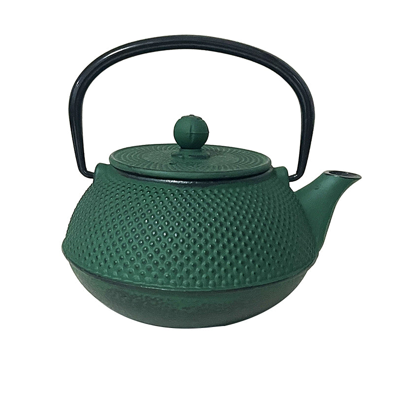 Lifespace Luxury Cast Iron 600ml Teapot Set with SS Filter, Trivet & 4 Cups - avail in Red & Green