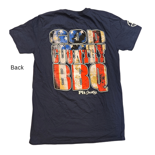 Pit Country Premium Graphic Crewneck Unisex T-Shirt - “God, Country, BBQ"