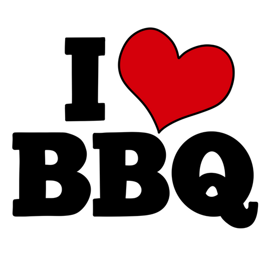 Lifespace Premium Waterproof Vinyl Sticker "I Love BBQ"