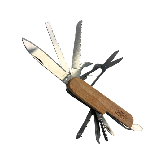 Lifespace 11-in-1 Multi Functional Wood Handle EDC Knife (420SS)