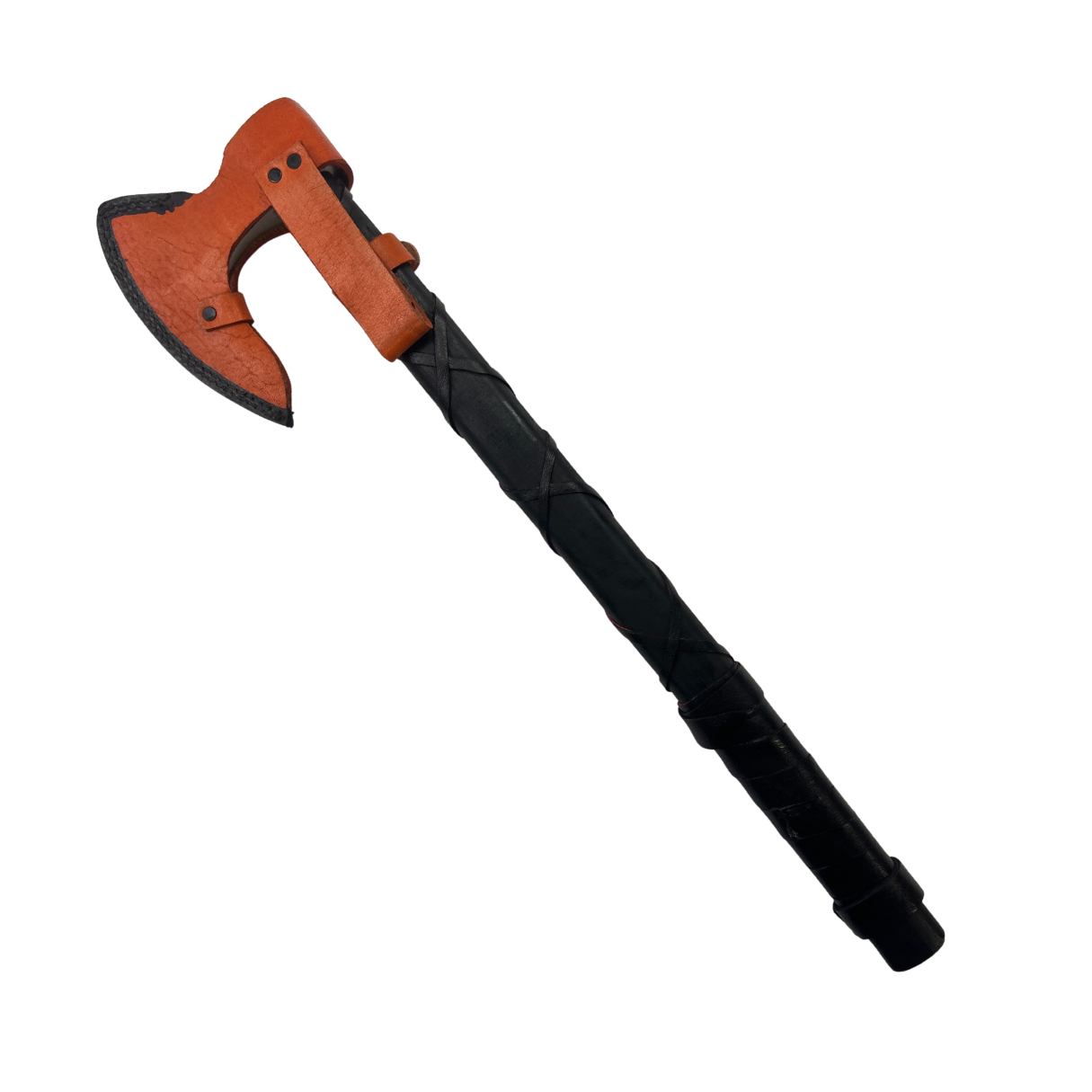 Lifespace Hand Forged High Carbon Steel Ax with Ash Wood Handle Wrapped in Leather