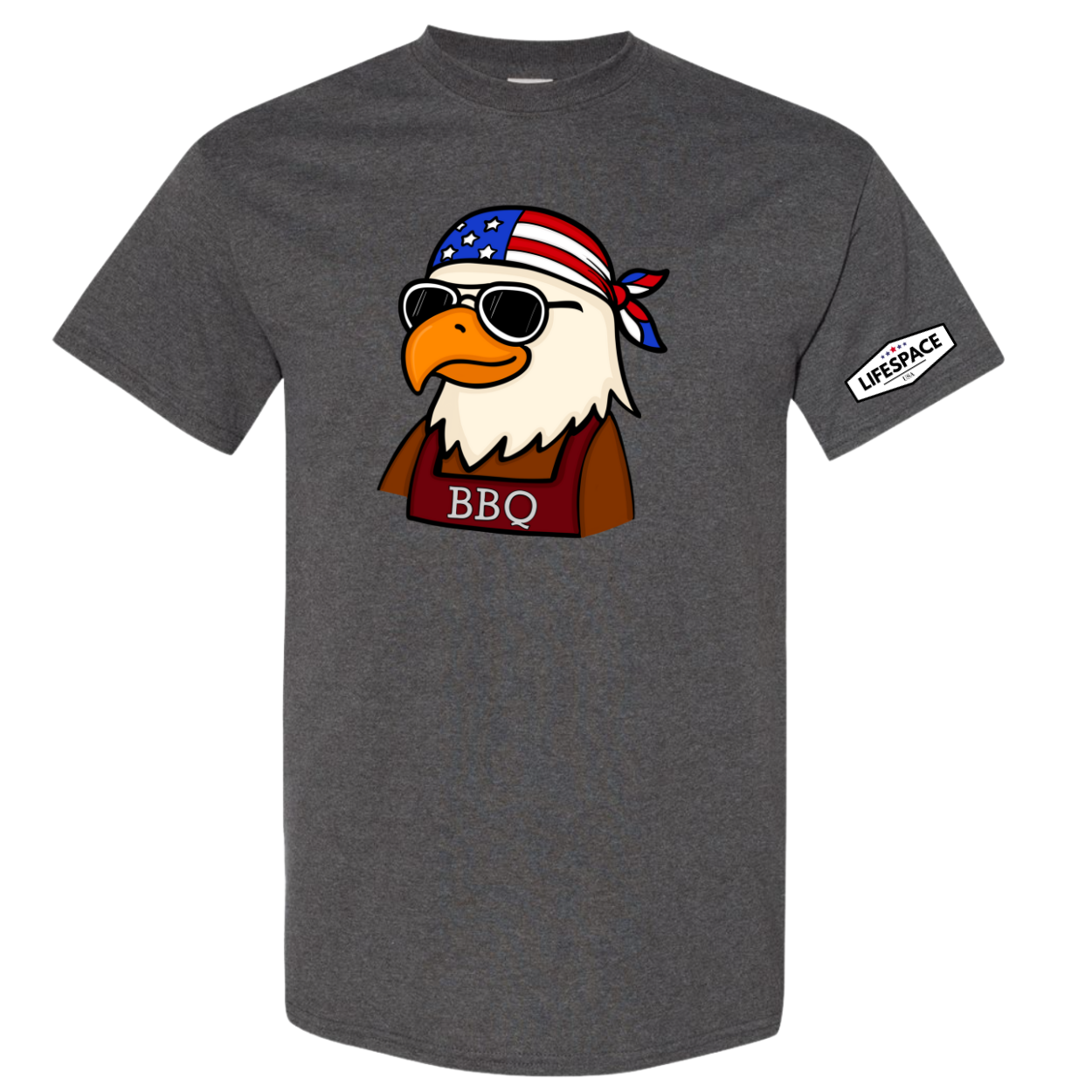 Lifespace Premium Cotton-Poly Blend Crewneck T-shirt "Patriotic BBQ Eagle"