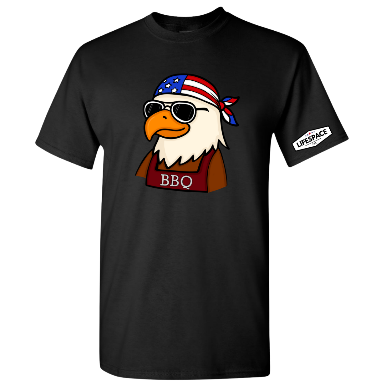 Lifespace Premium Cotton-Poly Blend Crewneck T-shirt "Patriotic BBQ Eagle"