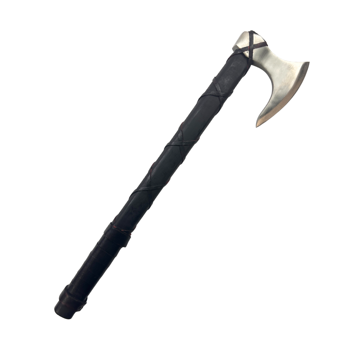 Lifespace Hand Forged High Carbon Steel Ax with Ash Wood Handle Wrapped in Leather