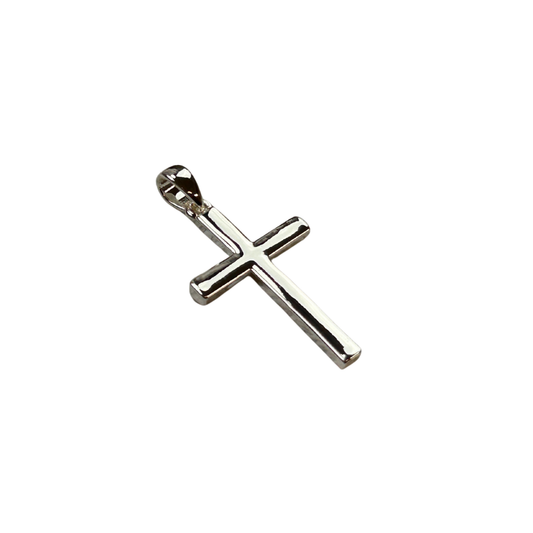 The Cross Road Large Simple Silver Plated Cross Pendant