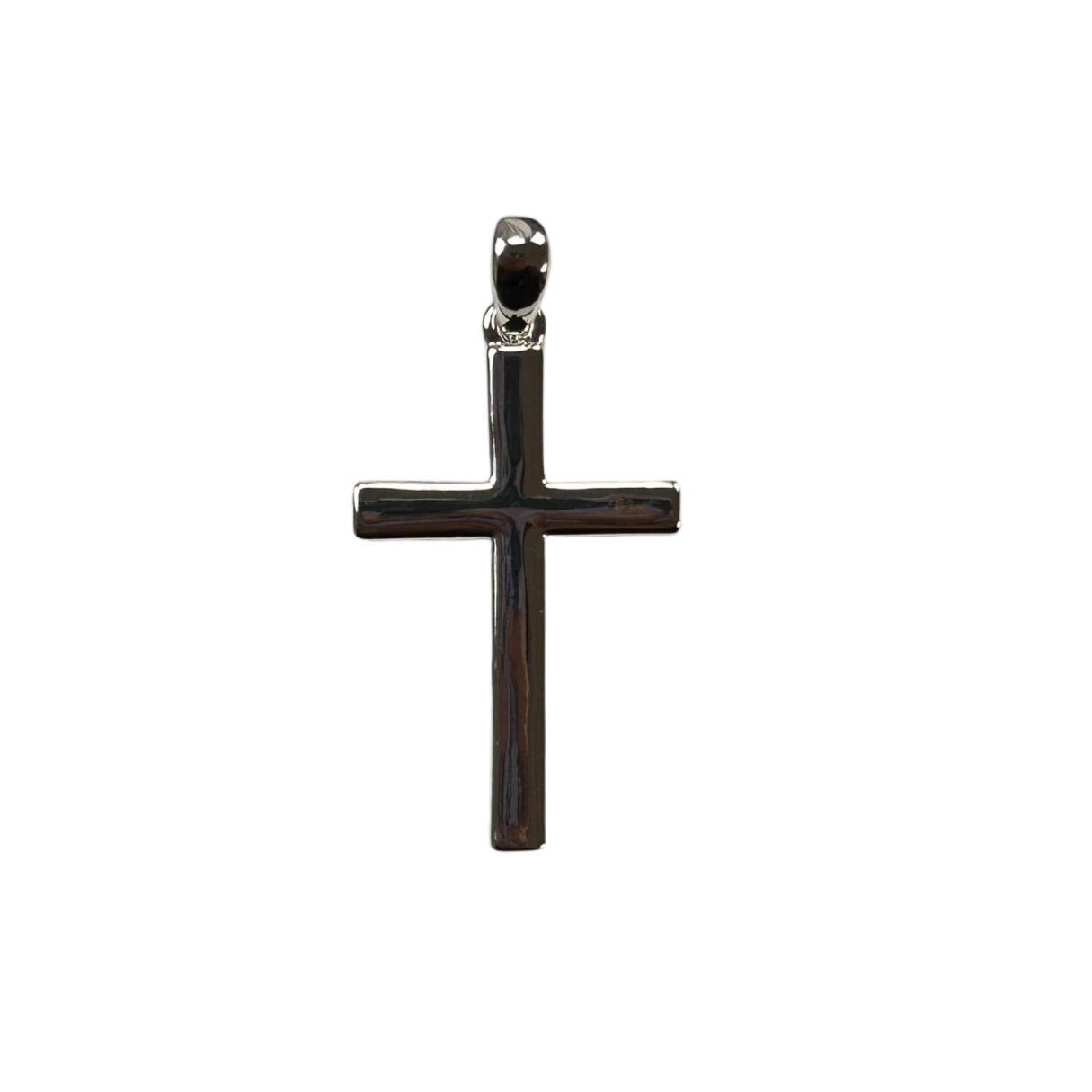 The Cross Road Large Simple Silver Plated Cross Pendant