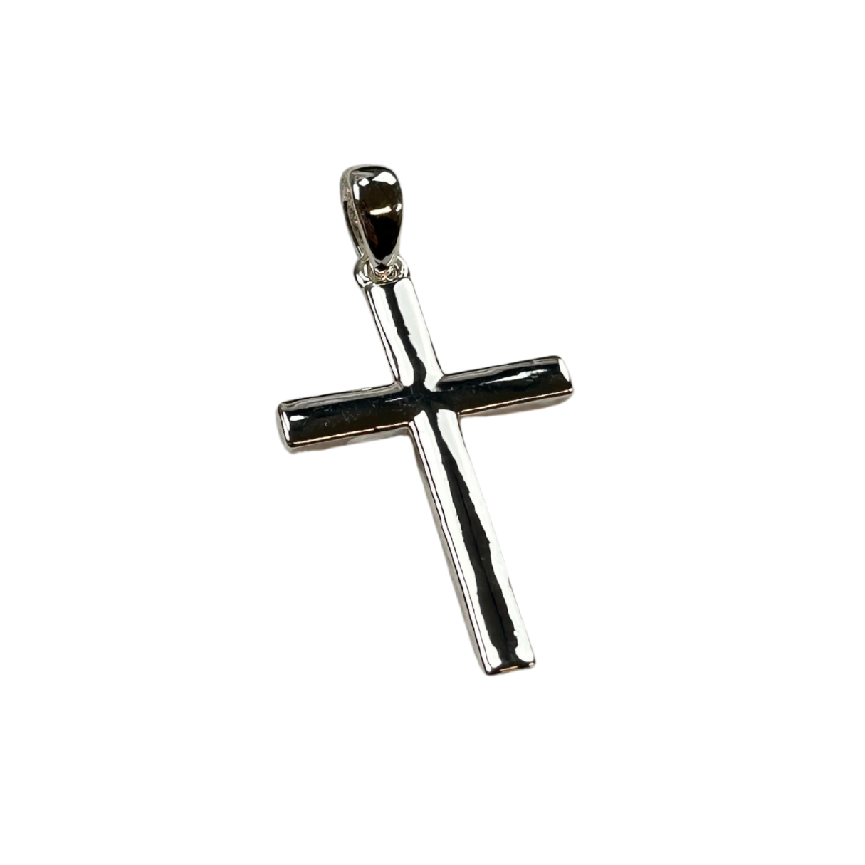 The Cross Road Large Simple Silver Plated Cross Pendant