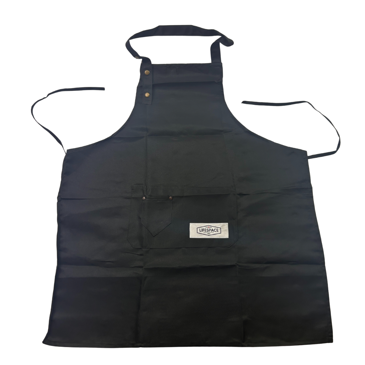 Lifespace Black Customizable Chef Apron With Adjustable Neck Strap
