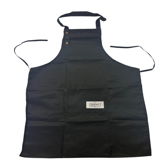 Lifespace Black Customizable Chef Apron With Adjustable Neck Strap