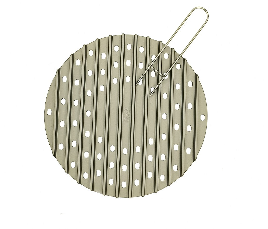 Lifespace Competition Grade Perforated Griddle Steak Grate with Raised Grill Rails - 12.8" & Handle