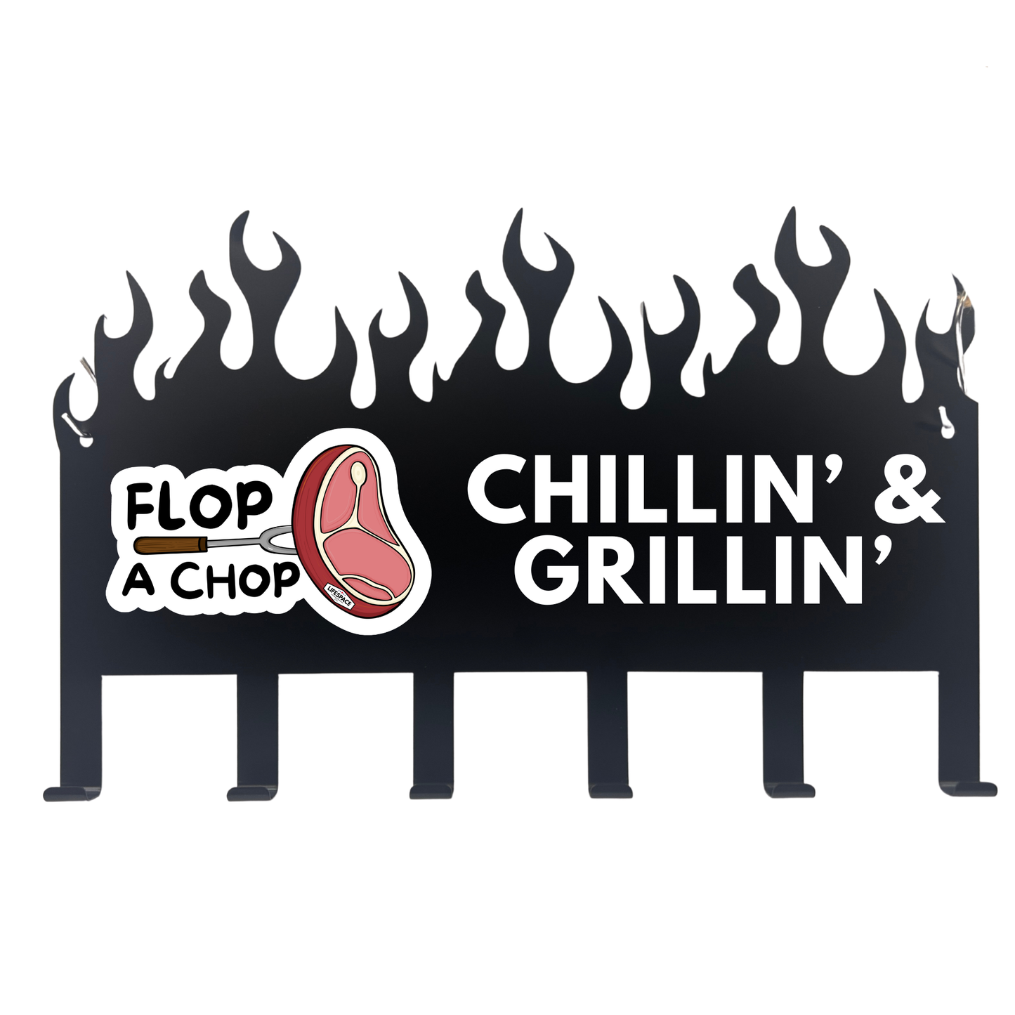 Lifespace Blank Customizable 6 Hook Utility Rack