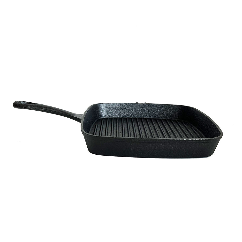 Lifespace Cast Iron Square Griddle Pan 24cm