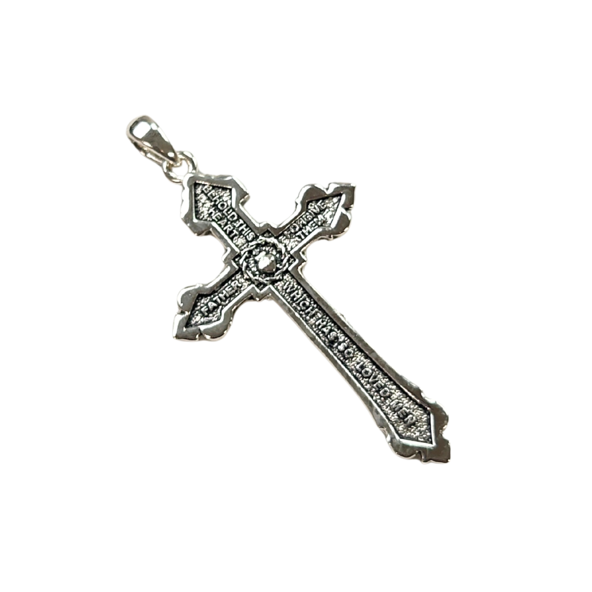 The Cross Road Silver Plated Crucifix with Antique Finish and Intricate Detailing