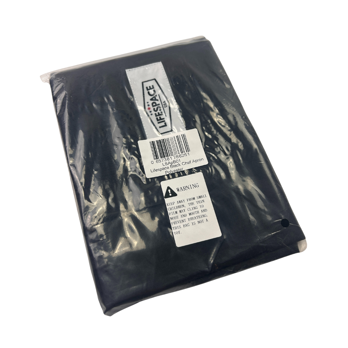 Lifespace Black Customizable Chef Apron With Adjustable Neck Strap