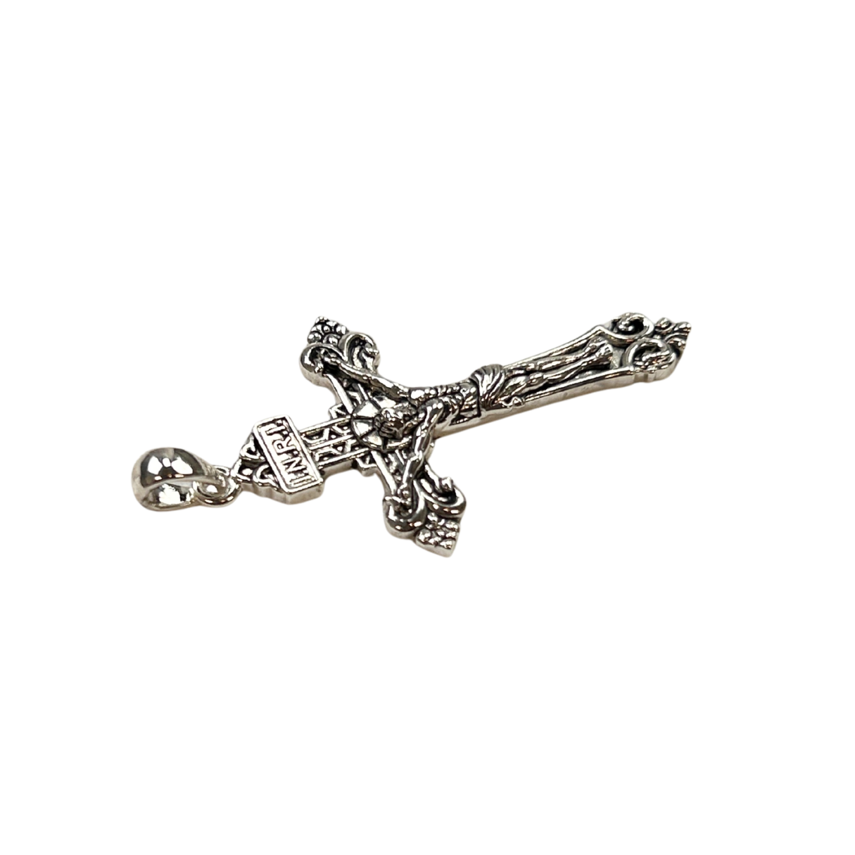 The Cross Road Silver Plated Crucifix with Antique Finish and Intricate Detailing
