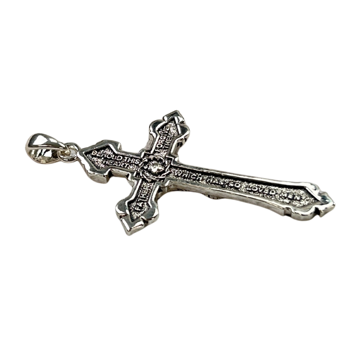 The Cross Road Silver Plated Crucifix with Antique Finish and Intricate Detailing