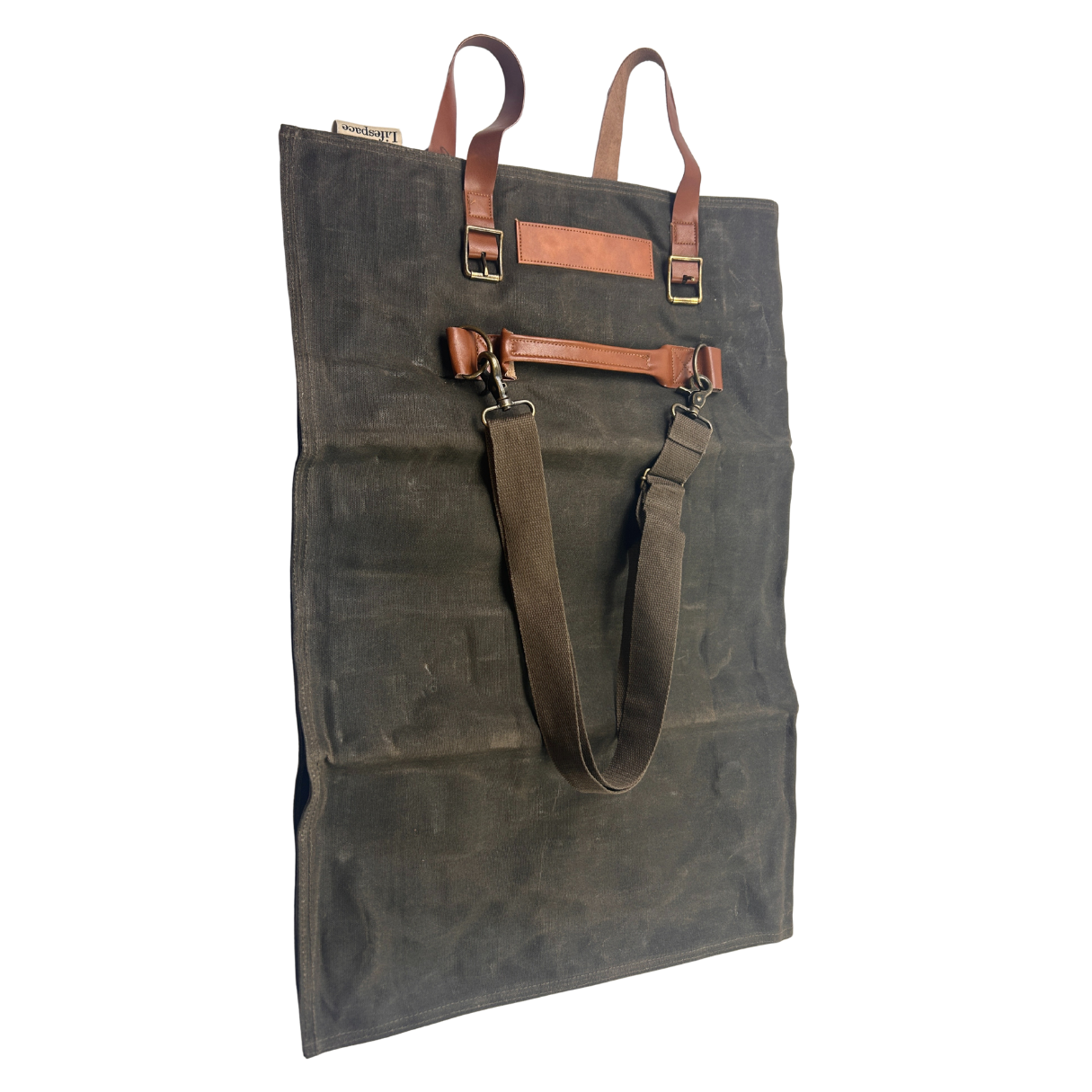 Lifespace Premium Leather & Waxed Canvas Utensil & Knife Roll - 8 Slots & Zip Pouch