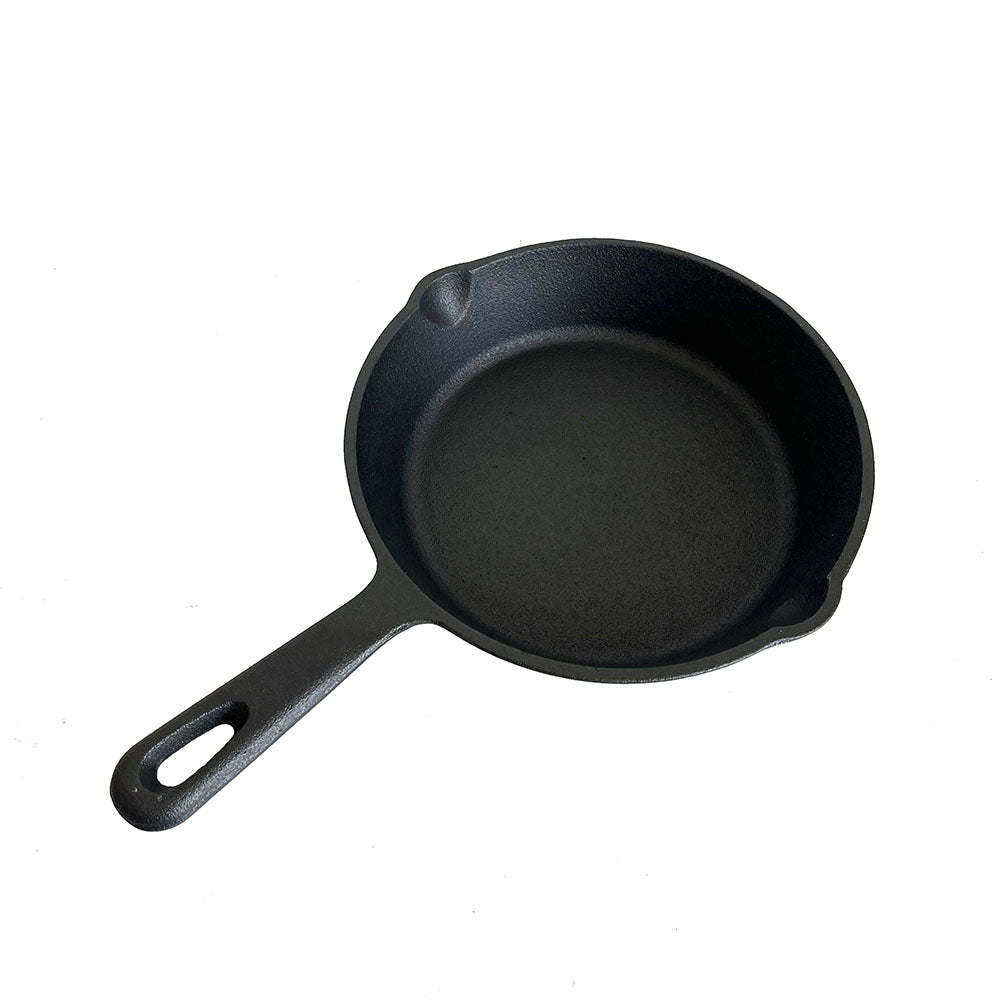 Lifespace Quality 3 Piece Matt Black Cast Iron Skillet Pan Set