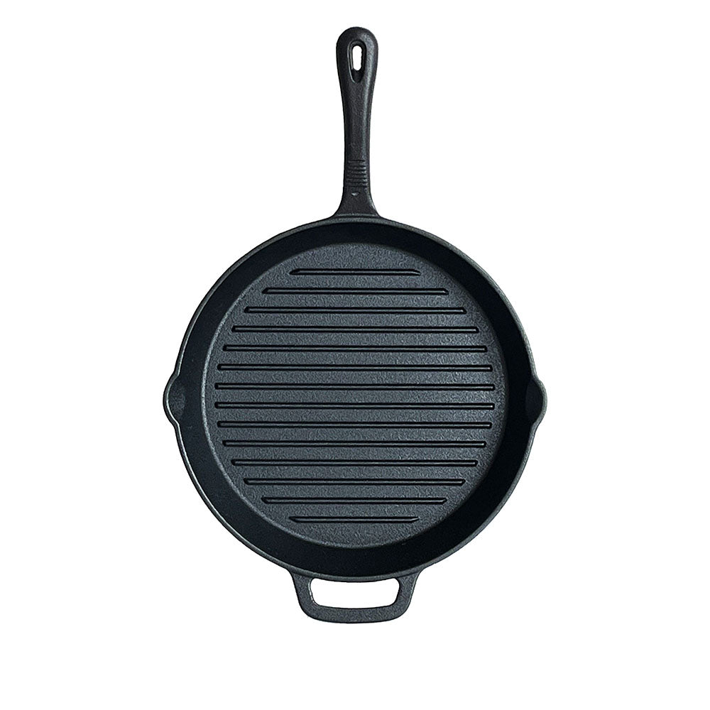 Lifespace Cast Iron Round Griddle Pan 12"