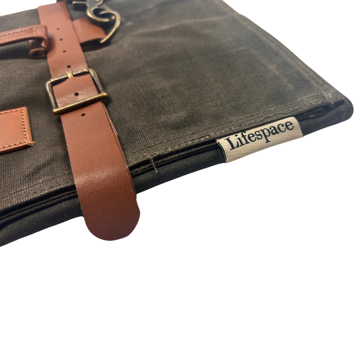 Lifespace Premium Leather & Waxed Canvas Utensil & Knife Roll - 8 Slots & Zip Pouch