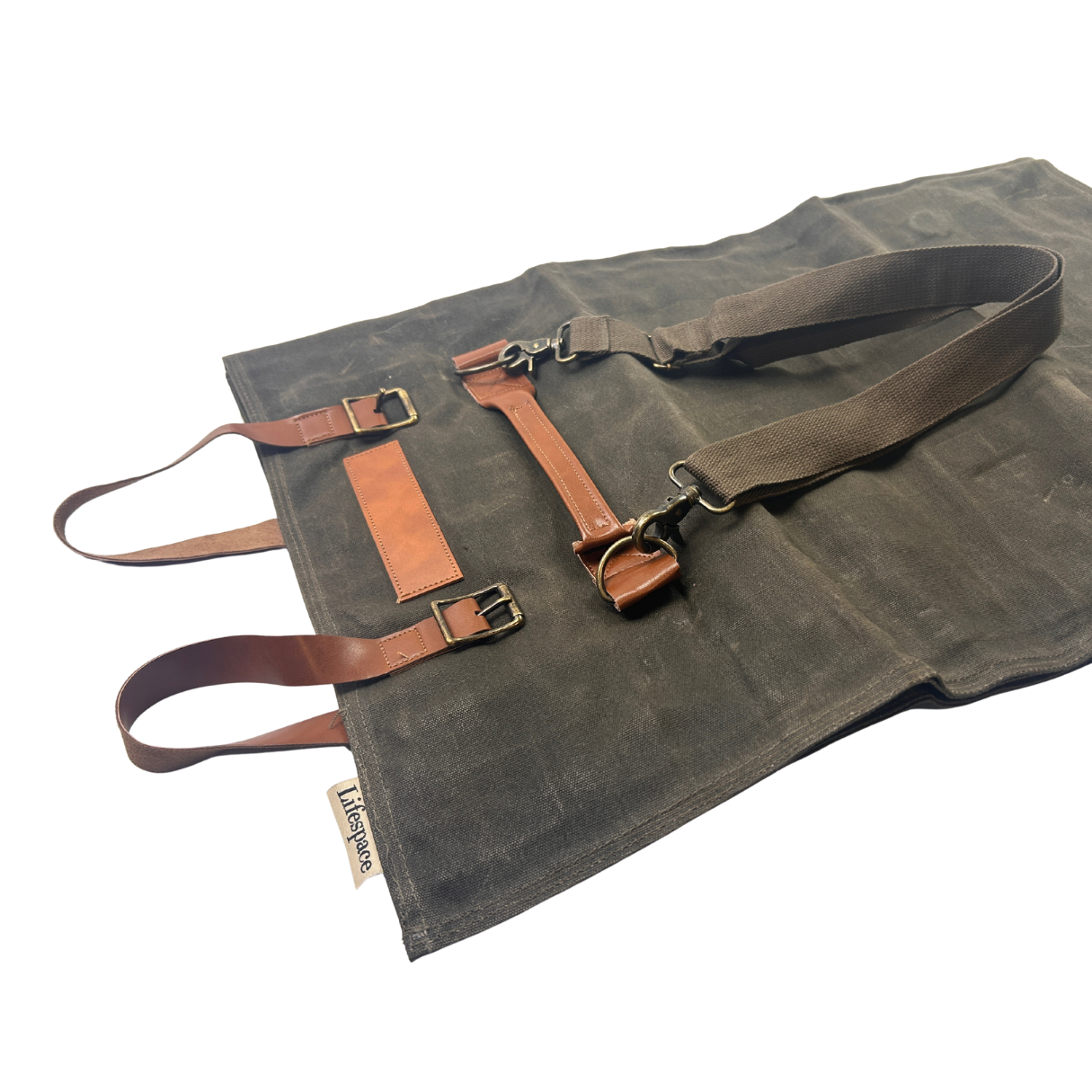 Lifespace Premium Leather & Waxed Canvas Utensil & Knife Roll - 8 Slots & Zip Pouch