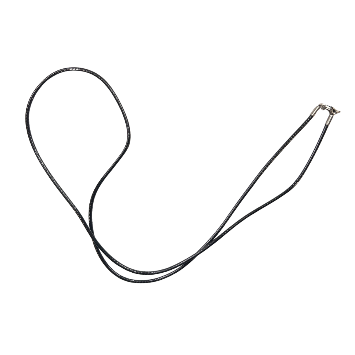 The Cross Road Artificial Leather Black Cord with Stainless Steel Ends for Pendant Attachment