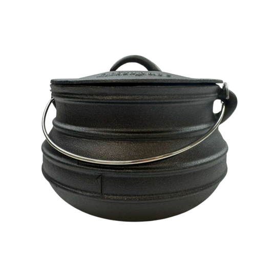 Lifespace No. 1 Cast Iron Flat Bottom African Potjie Cooking Pot / Cauldron - 5 Quart