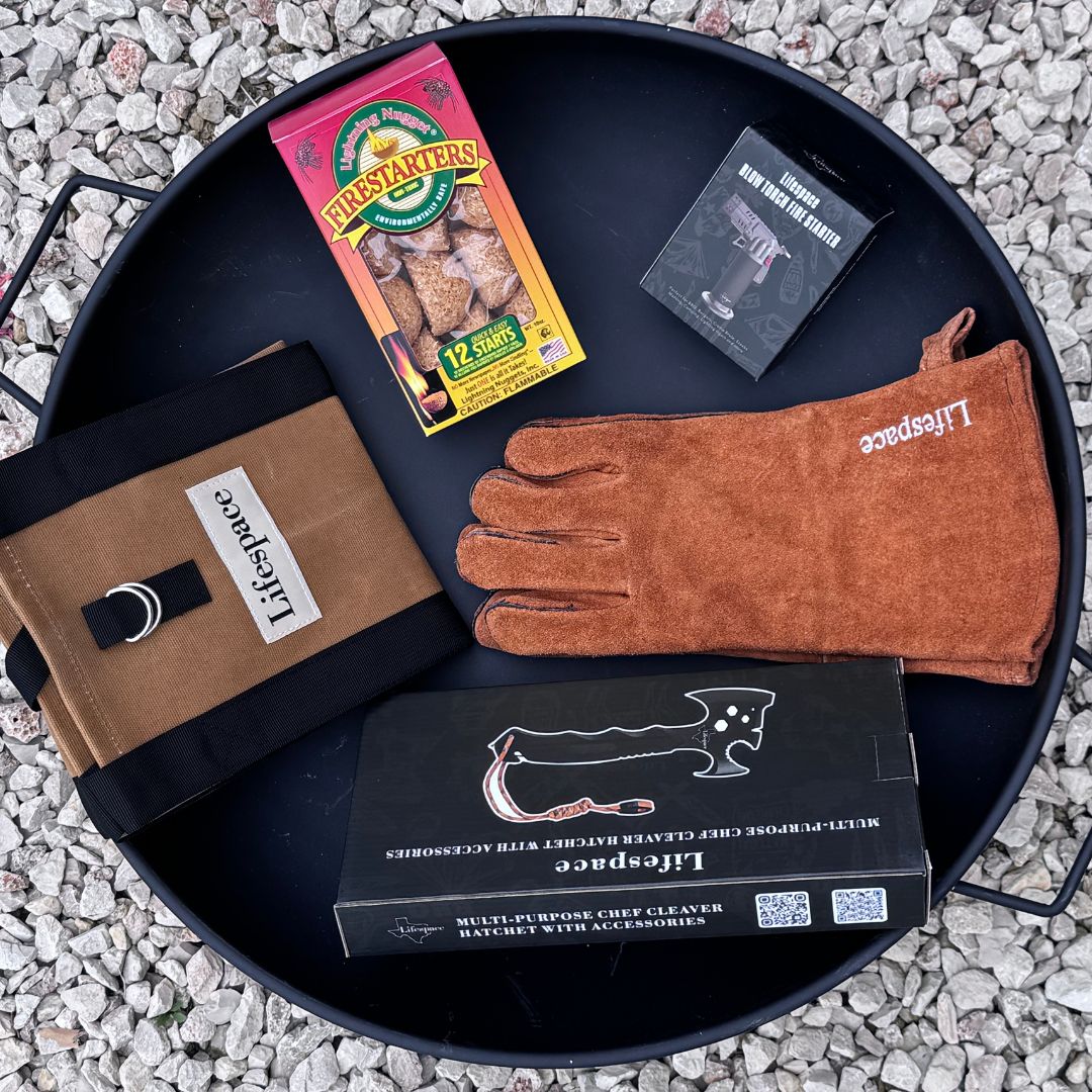 Lifespace Ultimate Portable FirePit Bundle — Complete Campfire System for RV, Camping & Backyard