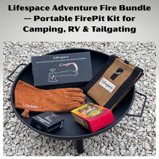 Lifespace Ultimate Portable FirePit Bundle — Complete Campfire System for RV, Camping & Backyard