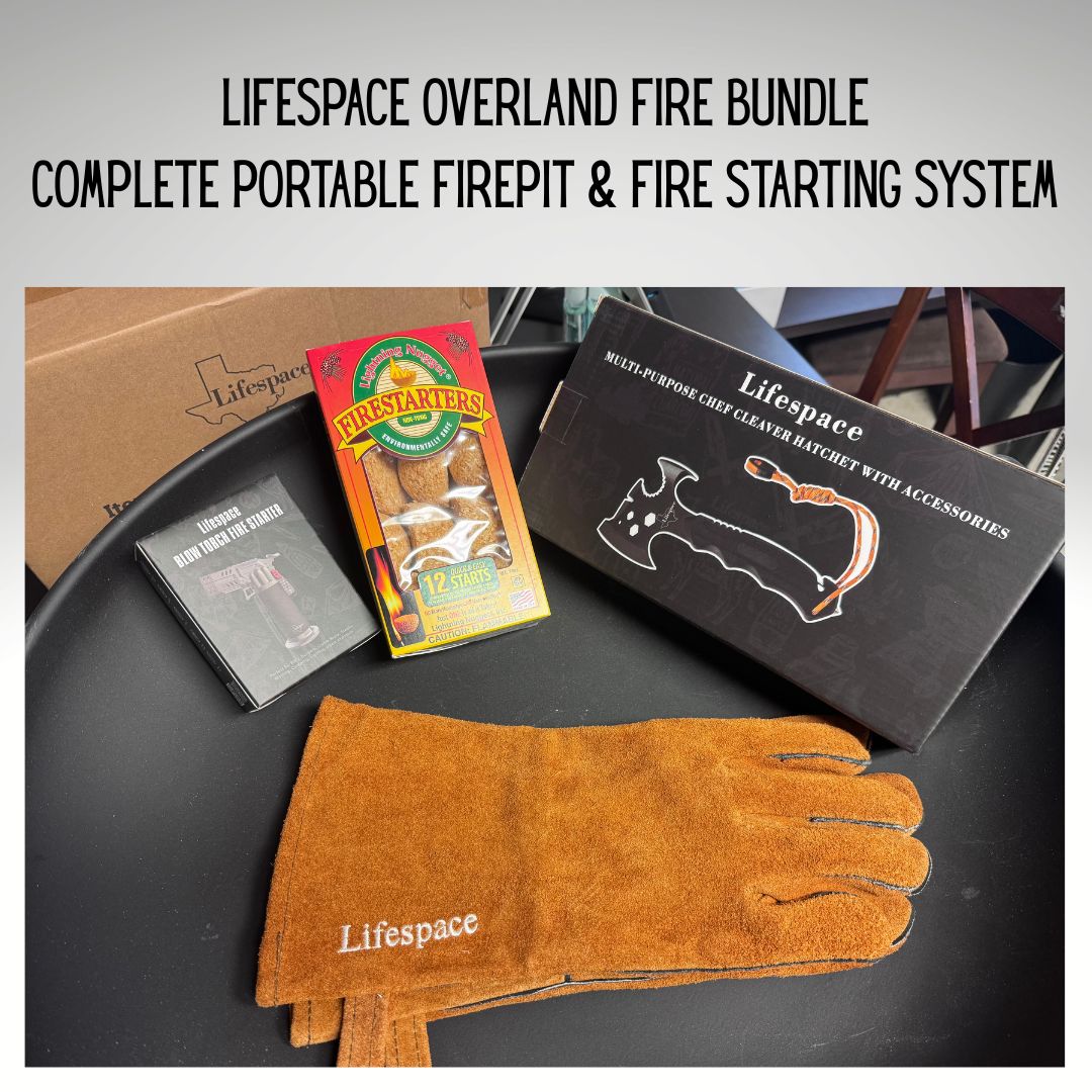 Lifespace Ultimate Portable FirePit Bundle — Complete Campfire System for RV, Camping & Backyard