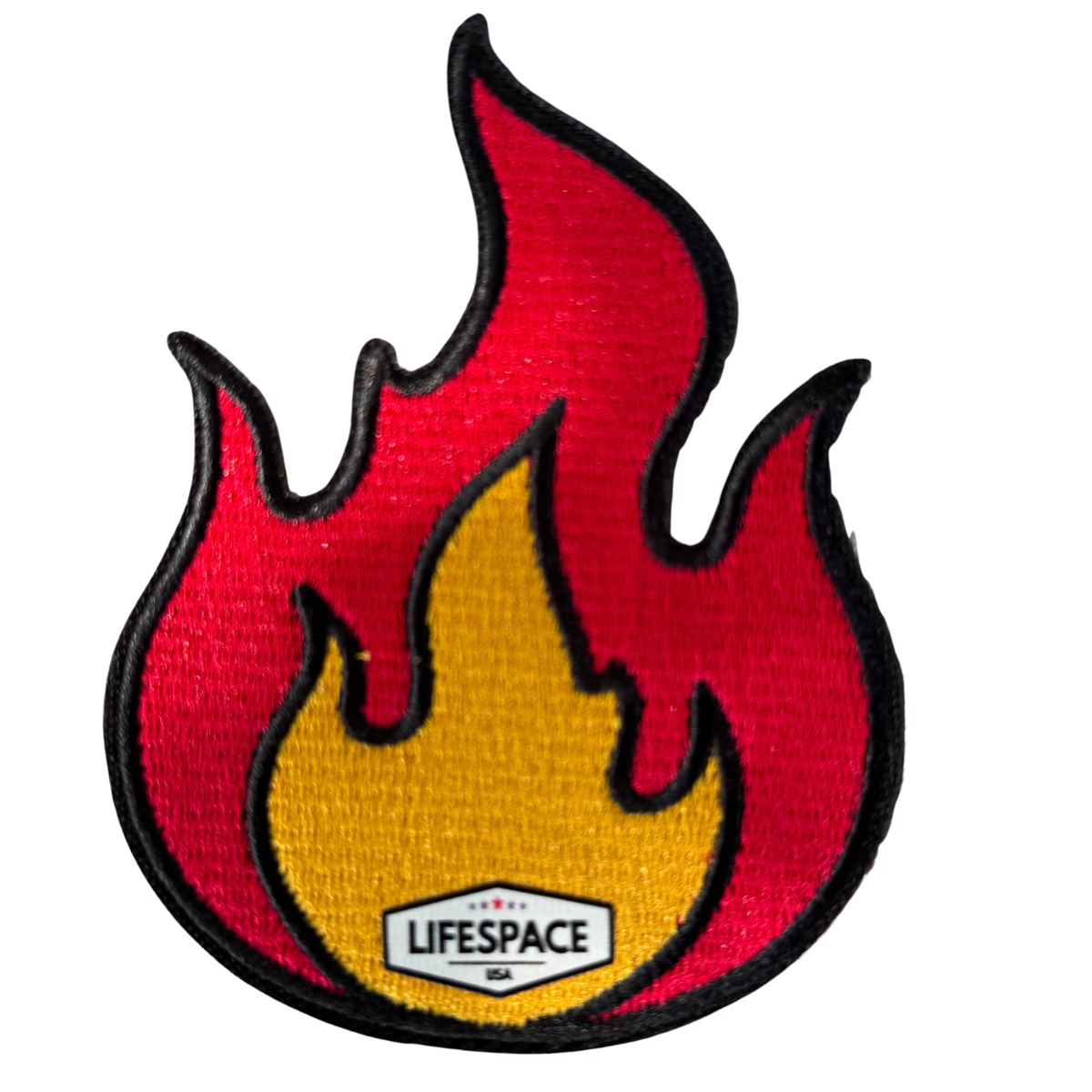 Lifespace 4" "Tall Flame" Embroidered Iron-on Patch