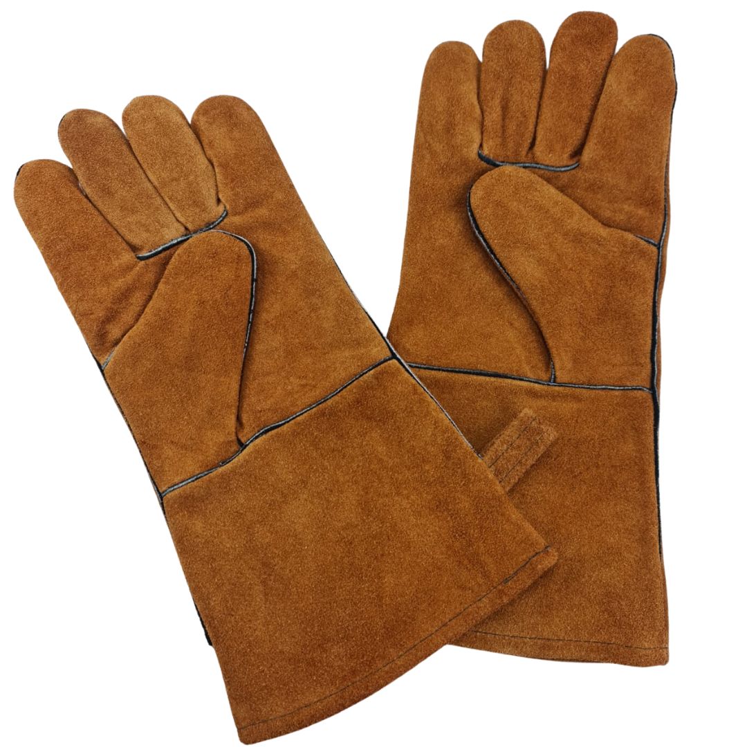 Lifespace Brown Leather Grill Gloves - lined for extra comfort